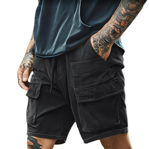 Pantalon grandes tailles homme coupe cargo avec cordon pour éviter les serrages