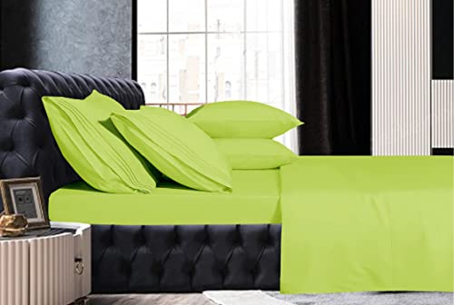 Image of Mocassi Hotel Luxury 1800 Thread Count Bedding Pillowcases Standard Size Set of 2 - Pillow Covers - Pillow Protector - Cooling Pillowcases (Set of 2 Standard /Queen Size, Lime)