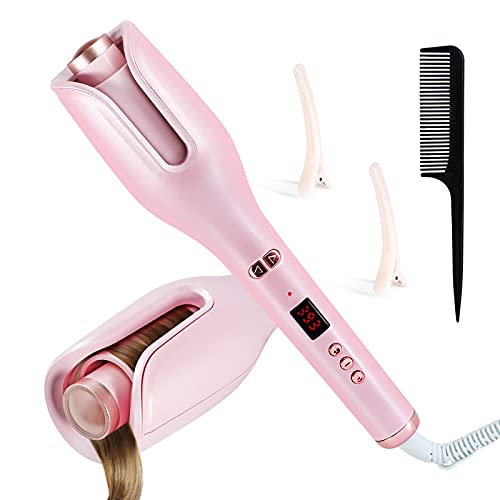 liddy dream, Automatic Curling Iron, Curling Iron Wand with LED Temperature Display & Double AntiScalding Housing, Automatic Curling Wand, Ceramic Rotating Hair Curler Suitable for Fast Heating