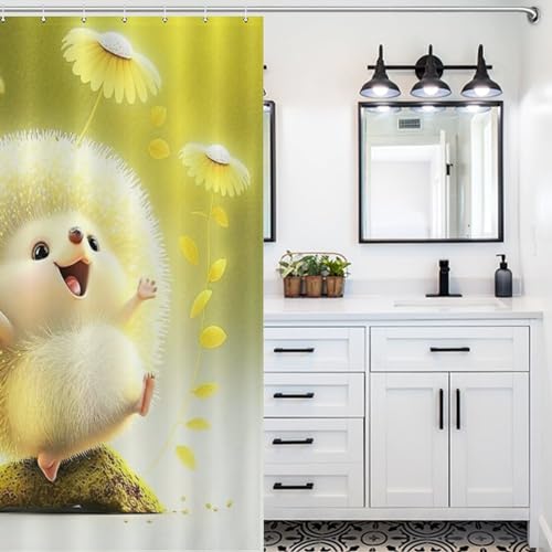 Rideau de douche hérisson polyester 140x183 lavable rideau salle de bain imperméable
