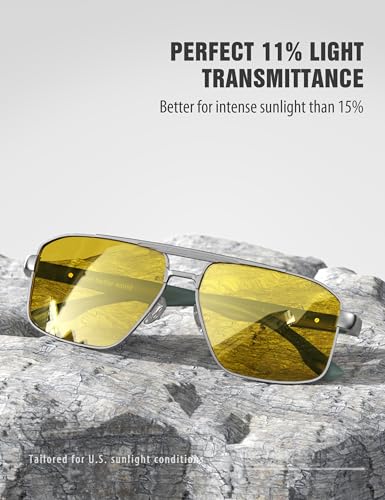Image of Luenx Aviator Sunglasses Polarized Men Women Square UV400 Driving | Big Head Fit,Polygon Shades,Lightweight,Adjustable Nose Pads,Anti-slip,Impact-resistant,Scratch-Resistant,Gift-Ready Set