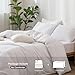 MooMee Bedding Duvet Cover Set 100% Washed Cotton Linen Like Textured Breathable Durable Soft Comfy (Bright White, King)