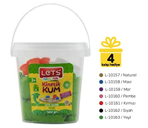 Lets Kinetik Kum 500 gr. Siyah Plastik Kutu