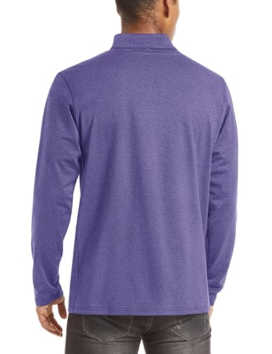 Image of TACVASEN Men's Sports Shirts 1 /4 Zip Long Sleeve Fleece Lined Running Workout Pullover Tops Sweatshirt