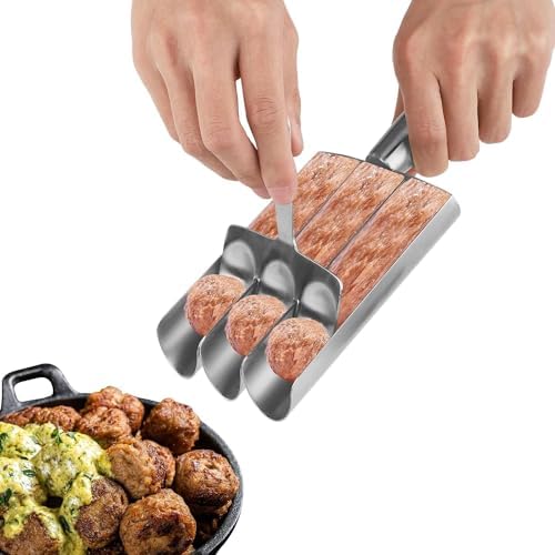 YUERUI 3Tube Meatball Maker Tool, Stainless Steel Scoop