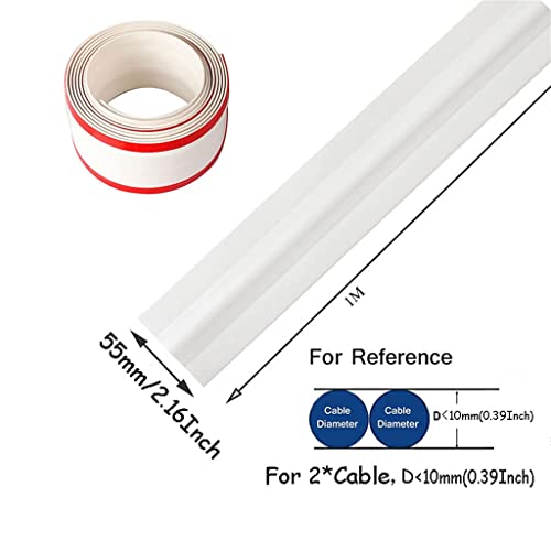 KRILLIQ Cubierta para cables de PVC cubierta para cables de suelo protector de cables, organizador de cables blanco W(55mm/2.16in) miniatura 2