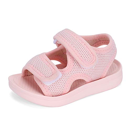 Image of MK MATT KEELY Unisex Kids Summer Slide Sandals Baby Comfort Anti-Slip Open Toe Adjustable Walking Beach Shower Shoes for Boys Girls