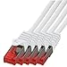 Produktbild BIGtec - 5 Stück - 1m Gigabit Netzwerkkabel Patchkabel Ethernet LAN DSL Patch Kabel Weiß ( 2x RJ-45 Anschluß, Cat.5E, kompatibel zu Cat.6 Cat.6A CAT.7 ) 1 Meter