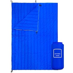 Gold Armour Camping Blanket – Puffy, Packable, Lightweight & Compact Insulated Camping Quilt for Outdoor – Backpacking, Beach, Stadium, Camp, Travel and Hiking Gear Essentials (Blue)