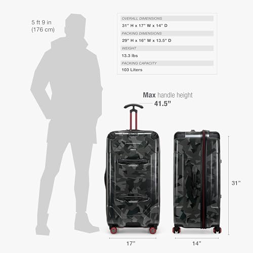 Image of Traveler's Choice Maxporter II Polycarbonate Hardside Trunk with Spinner Wheels, Gray Camo, 31-Inch Large Trunk