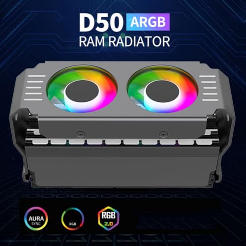 Disipador ARGB para RAM DDR4 y DDR5 con ventiladores PWM de 120mm que reducen la temperatura 6