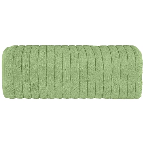 Image of Elegant Comfort 100% Turkish Cotton Corduroy Ribbed Luxury Jumbo Bath Towel Ultra Soft - 35 x 70 Inch - Luxury Spa Premium Hotel Quality Highly Absorbent and Quick Dry Large Bath Towel, Sage