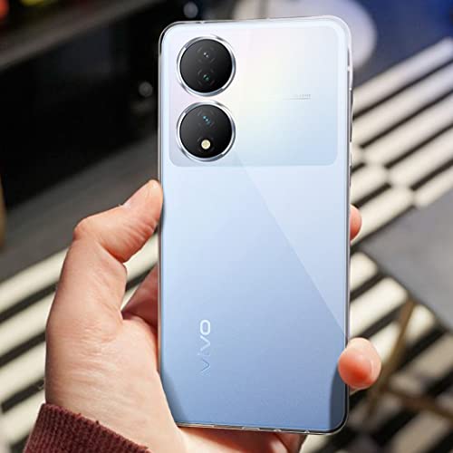 Image of Fashionury Crystal Clear Case for Vivo Y100 5G | Yellowing Resistance | Transparent TPU Silicone | Raised Camera Lips | Slim Transparent Cover