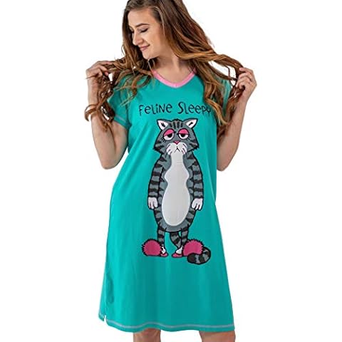 Lazy One Cat V-Neck Nightgown Cover