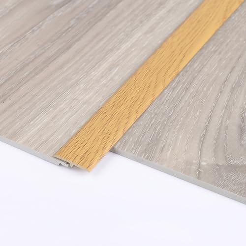 Cuttable T-Molding Transition Strip, 2.4cm Wide Edging Trim for Wood to Tile Flooring, Durable Gap Connector (Walnut Finish) - Perfect for Home Renovation