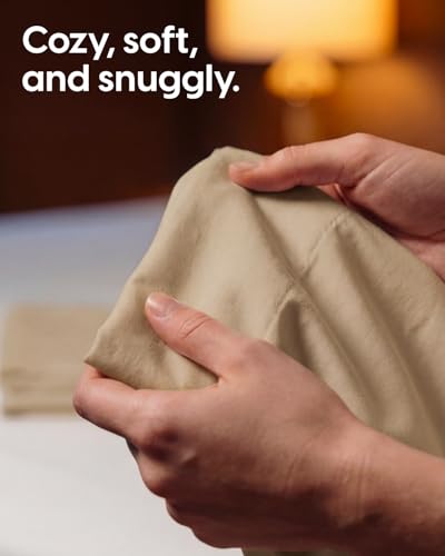 Image of Sleepy Town King Size Bed Sheets - 4 Piece - King Sheet Set - Extra Soft, Comfy & Cooling - Easy Care - Shrinkage, Wrinkle & Fade Resistant - Brushed Microfiber - Deep Pocket Bed Sheets (Beige)