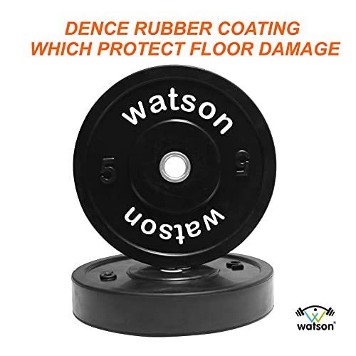 Image of WATSON Dumbbell Plates, 10Kg(5Kgx2) 28mm Bumper Weight Plates With 2 Inch Metal Insert, Strength Training Barbell Weights for Home Gym Workouts