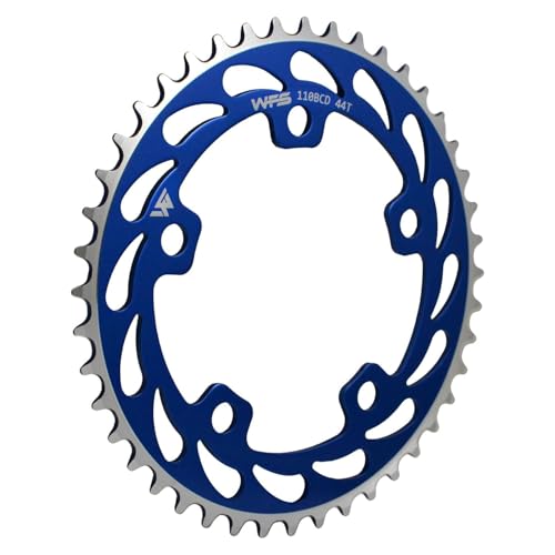 WFS Helix WFS3058-BO - Corona 44T 1/8" 110 mm BCD 5 fori per braccio Old School BMX, velocità singola, blu
