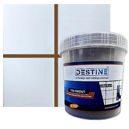 Image of DESTINE Tile Grout (16 COLOURS) (ALL PACKS: 100 Gm, 400 Gm, 800 Gm, 1 Kg, 3 Kg, 5 Kg), Waterproof, Cement Based Tile Joint Filler, Crack Filler, Tiles Gap Filler, Tile Grout (3 Kg, Coffee Brown)