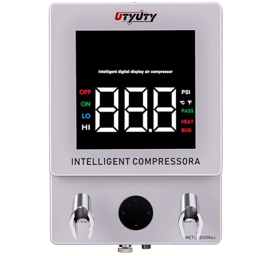 UTYUTY Smart Airbrush Compressor for Precision Detail Work, 7–30 PSI Adjustable Pressure, Real-Time Digital Display, Ultra-Quiet 40dB, 1/8' Outlet, for Modeling, Nail Art, Cake Decorating