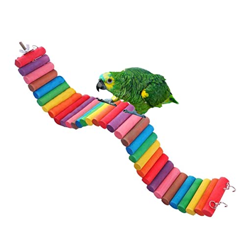 Litewoo Plataforma de suporte de madeira natural para pássaros pequenos, papagaios, periquitos, conu