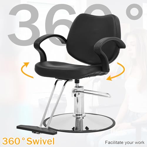 BLKMTY-Barber-Chair-Hydraulic-Salon-Chair-360-Swivel-Stylist-Chairs-Salon-Spa-Chairs-Hair-Stylist-Chair-for-Barbershop-Salon-Home-Beauty-Salon-Equipment-Max-Load-Weight-440-lbs-Black