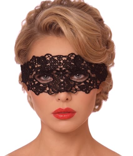 Mordarli Masquerade Mask for Women Black Lace Eye Mask for Halloween Costume Venetian Party Mardi Gras Prom