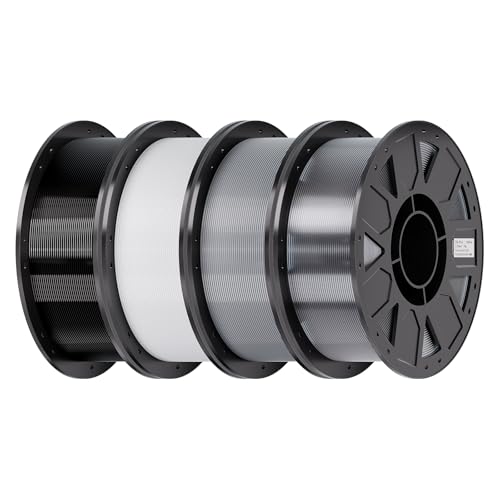 Image of Creality Ender PETG 3D Printer Filament 1.75mm 4KG (8.8lbs), High Precision, Strong Toughness, Odorless, Better Flow, Moistureproof 3D Printing Ender PETG Filament, Black+White+Grey+Transparent