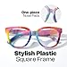 Zeelool Oversized Square Glasses Frames for Women Rainbow Non-prescription Eyeglasses Fashion Full Rim Designer Eyewear JGP049594-11