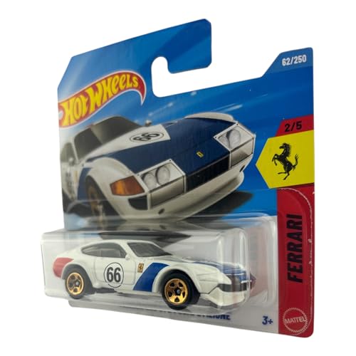 Image of Hot Wheels Ferrari 365 GTB4 Competizione [White] 2 /5, 62 /250, 1:64 Scale Diecast Toy Vehicle