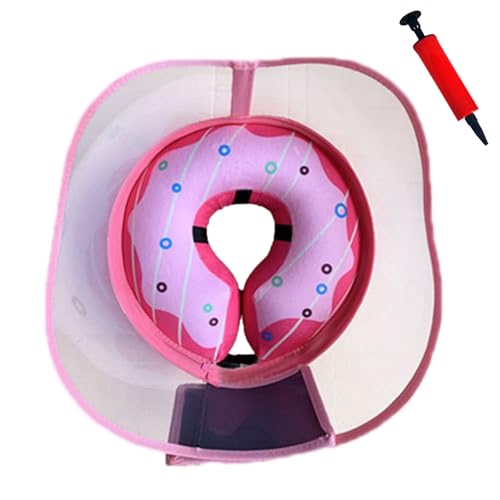 Image of Inflatable Dog Cone Collar for Large Medium Small Dogs to Stop Licking, Soft Dog Cone Alternative Donut Collar After Surgery (Pink, L)