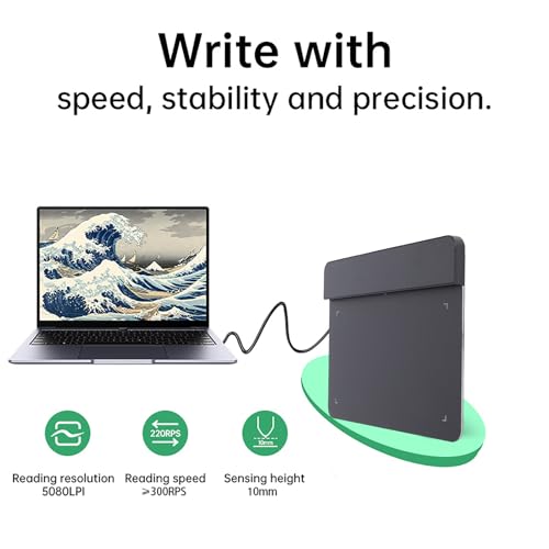Tableta digitalizadora de dibujo 4 x 3 pulgadas, con lápiz digital y 10 puntas, para dibujo, escritura, diseño, enseñanza y trabajo, compatible con Windows, macOS y Android miniatura 4
