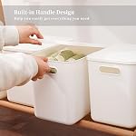 Plastic Storage Baskets Bins Boxes With Lids,Organizing Container White Storage Organizer Bins For Shelves Drawers Desktop Playroom Classroom Office (white, 4L)