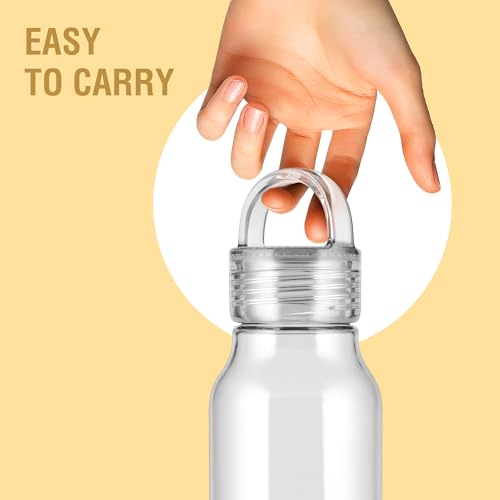 Image of MILTON Fashion 500 Pet water bottle, 430 ml|Tritan Plastic|Leak-Proof, BPA-Free, Sturdy Handle|Reusable Water bottle for fridge|Perfect for Office, Travel, Gym Tumbler Bottle for Men and Women, White