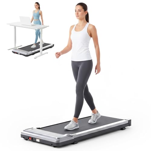 Smug Compact Armless Treadmill, Space Saving Design for Home & Office, Quiet Under Desk Walking Pad,...