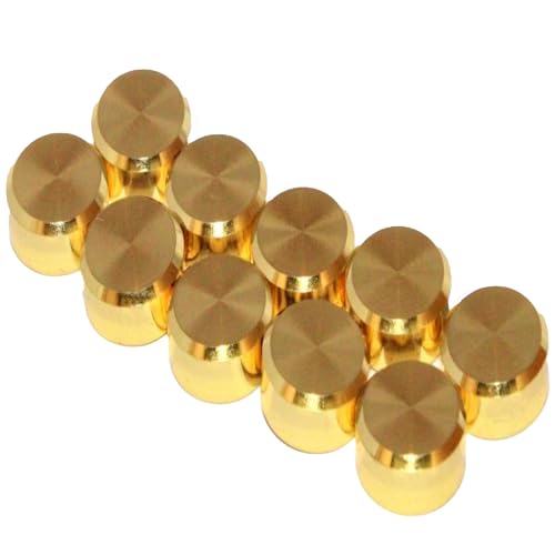 Image of RiseOm Brass Round Mirror Cap /Screws Cap Cover /Nails Decorative /Mirror Nail Decorative Cover (Pack of 40, 12mm-GoldYellow)