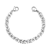 LinnaLove Stainless Steel Interchangeable Medical Alert ID Bracelet Chain for Men & Women, Hypoallergenic Replacement Chain (Tag NOT Included), Sizes 5'/6'/7' (Cutting-7 in)