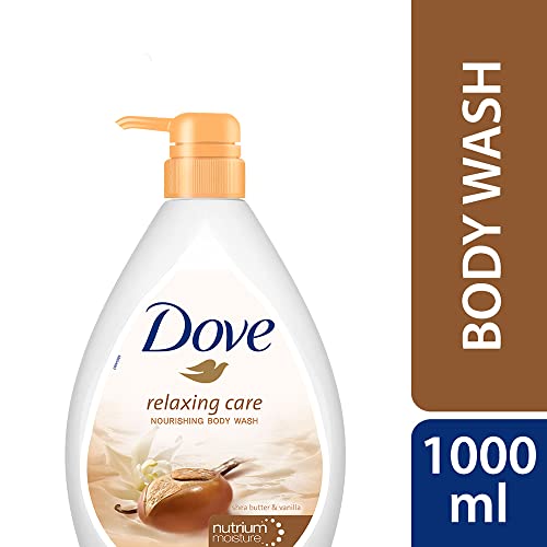 Image of Dove Relaxing Shea Butter Body Wash with Vanilla Pump Bottle 1L & Dove Gentle Exfoliating Nourishing Body Wash, Mild Cleanser Moisturizes Skin, Balances Ph, For All Skin Type, 800 ml