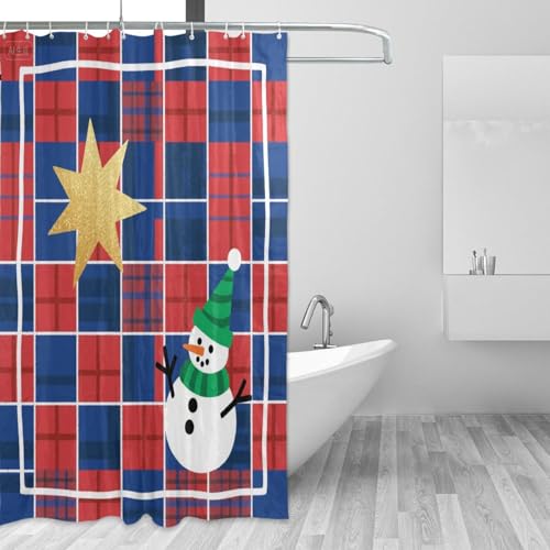 Rideau de douche polyester imperméable avec crochets motif buffle de Noël - 3