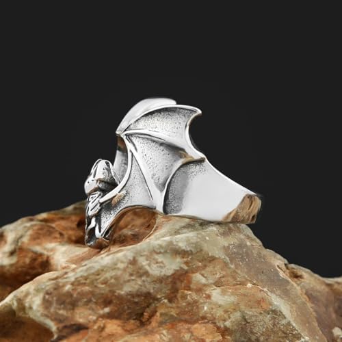 Bague bat punk vintage ajustable et résistante pour soirées