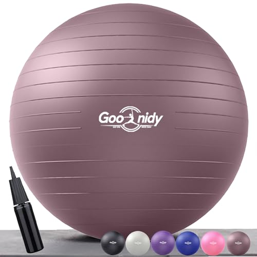 Image of Soft Exercise Ball, Anti-Burst Pilates Yoga Ball Chair Supports 2200lb, Workout Equipment w / Pump for Women Pregnancy, Medicine, Birthing, Physical Therapy, Stability, Excersing, Birth, Swiss, Fitness