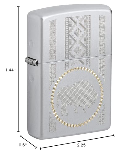 Encendedor Zippo con diseño grabado Buffalo Satin Chrome miniatura 3