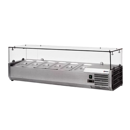 39594 59" Topping Rail Refrigerated Pizza Prep Table Top by Omcan – stainless steel, Model RS-CN-0006-P