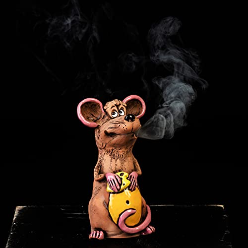 Ceramics World - Keramik Räuchermännchen - Maus mit Käse - Räucherfigur und Dekofigur Cover