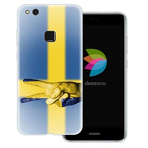 dessana Sverige transparent skyddsfodral mobiltelefon fodral fodral väska för Huawei, Huawei P10 Lite, Sverige fred