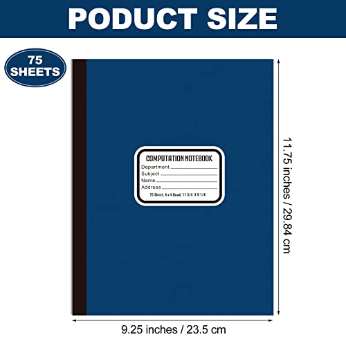 Fuutreo Pacote com 4 cadernos de computação, 29 x 23 cm, 10 x 10 cm, multicolorido, papel milimetrad