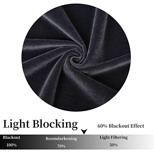 Glowsol Black Velvet Curtains Elegant Decor Valance Light Blocking Bedroom Window Valance Pom Pom Tasseled Rod Pocket Curtains ( 52"×15", Black, 1 Pcs ) #TOP7