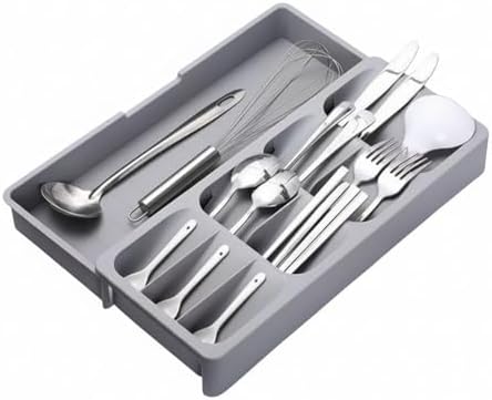 Organizador de Talheres Ajustável para Gaveta e Mesa com 9 Divisó...