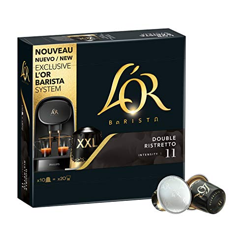 L'Or Barista, Cápsulas Doble Ristretto Intensidad 11 - Exclusivas Para Cafeteras L’or Barista (1 Pack, 10 Cápsulas En Total)