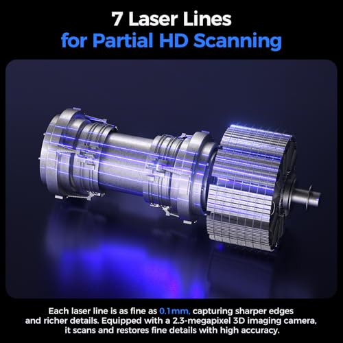creality 3d scanner raptor pro for automotive amp engineering projects with metrology-grade 002mm accuracy227 blue laser up to 60fps scanning speed